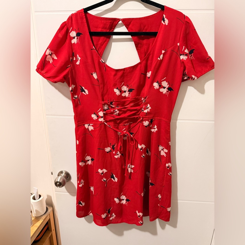 Abercrombie & Fitch Red Floral Mini Dress
